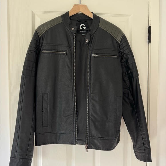 G by Guess Other - G by Guess Black & Gray Faux Leather Jacket